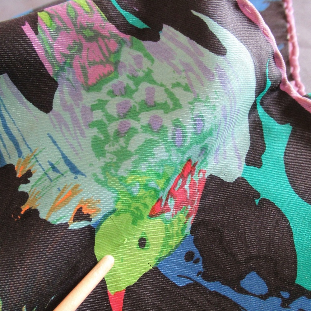 Vintage Ken Scott Scarf Womens Silk Dark Tropical Jungle Birds Novelty Colorful - Picture 9 of 15